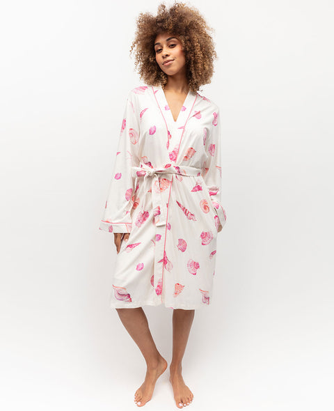 Womens Dusty Pink Heart Print Dressing Gown | Peacocks